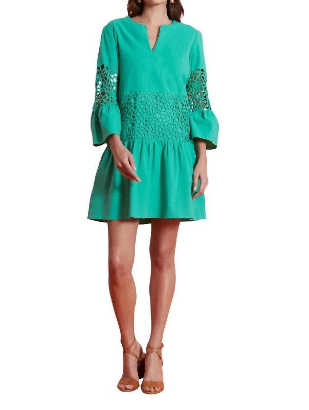 Izzy Eyelet Tunic Dress In Parakeet Popular unclassified dresses