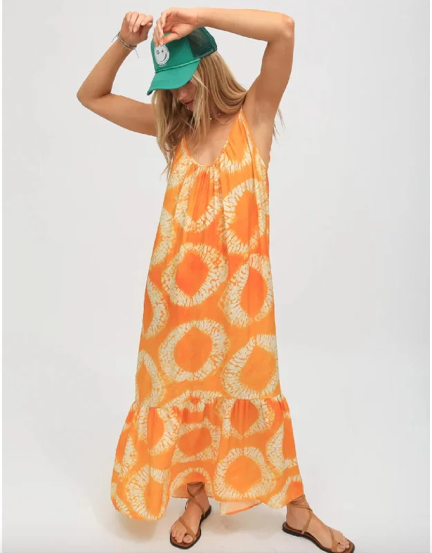 Laney Dress In Tangerine Print Travel unclassified dresses