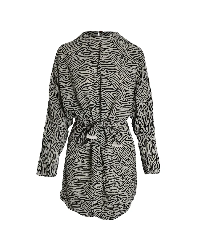 Nanushka Hierro Belted Dress In Animal Print Viscose Winter unclassified dresses