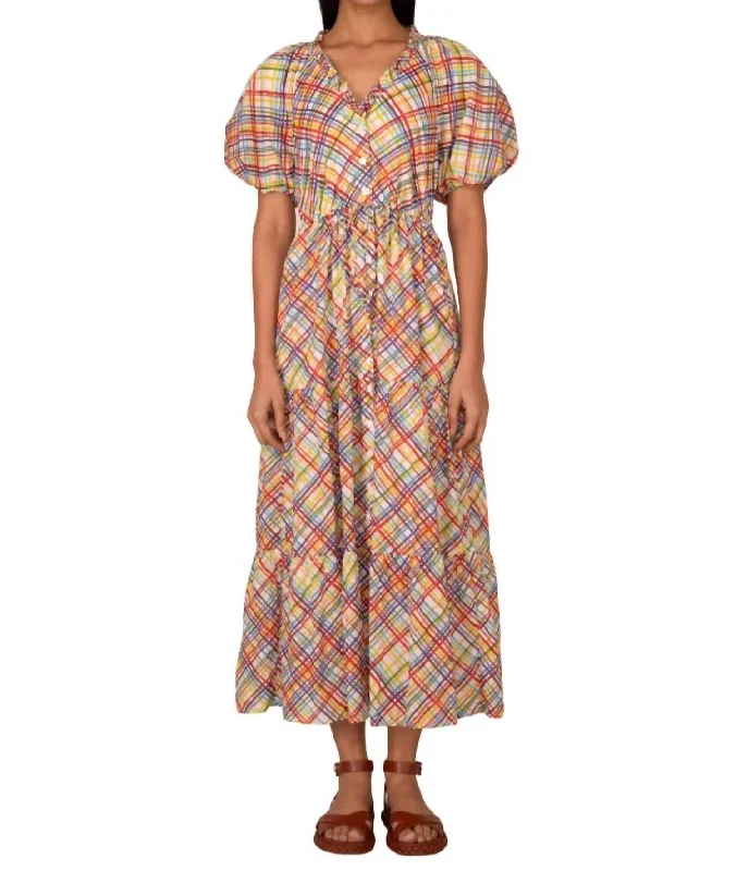 Poppy Dress In Rainbow Hibiscus Monochrome unclassified dresses