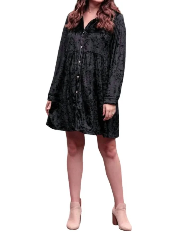 Selma Velvet Dress In Black Metallic unclassified dresses