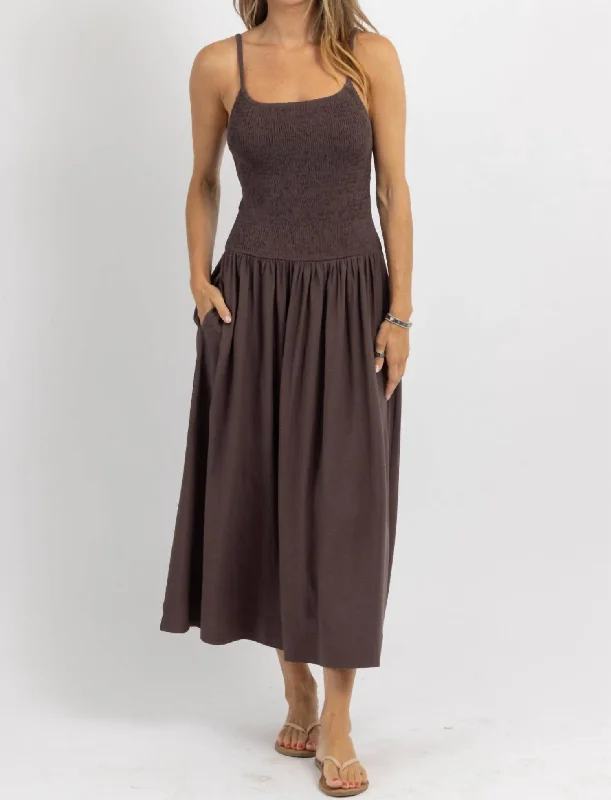 Soleil Smock Dress In Choco Women's unclassified dresses