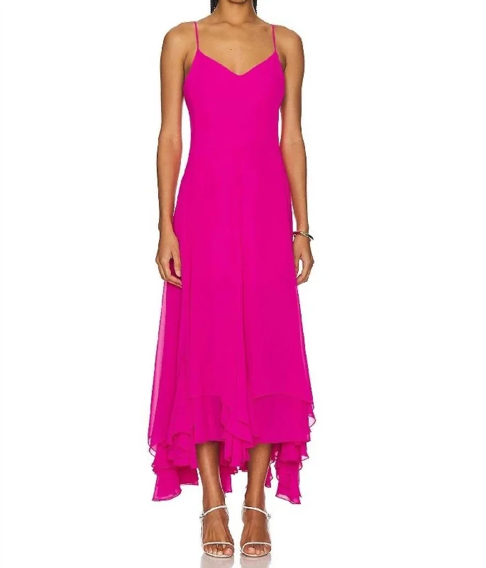 The Clemenza Dress In Hot Pink Long unclassified dresses