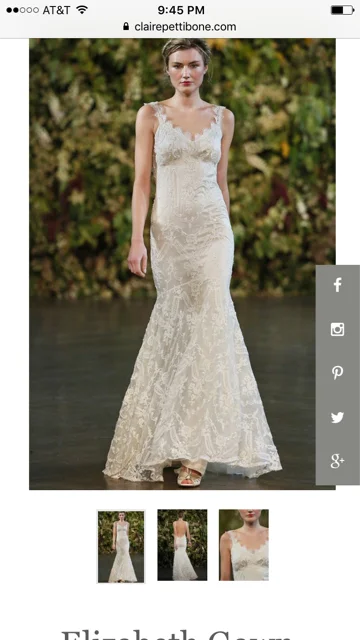 Claire Pettibone Elizabeth Gown Comfortable unclassified dresses