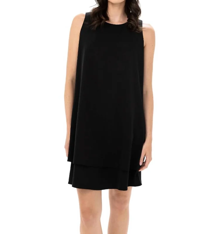 Woven Dress In Black Earthy tone unclassified dresses