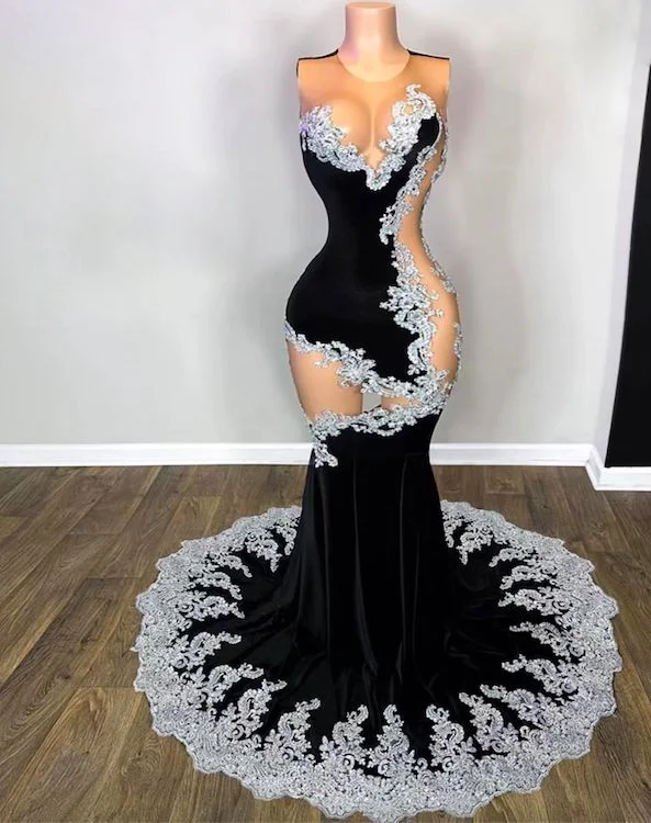 Black Prom Dresses, Sexy Formal Dresses, Lace Applique Evening Dresses, Formal Occasion Dresses Y5988 Flowy Lace Dress